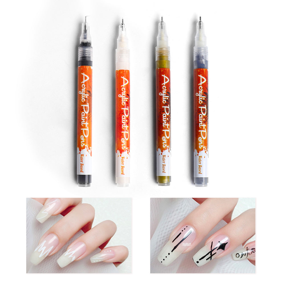 12 Pcs Nail Pen Nail Art Graffiti Pen Waterproof Nail Polish Pen Quick Dry Nail Art Painting Pen DIY Abstract Lines Pen for Nail Art Portable Tip Nai
