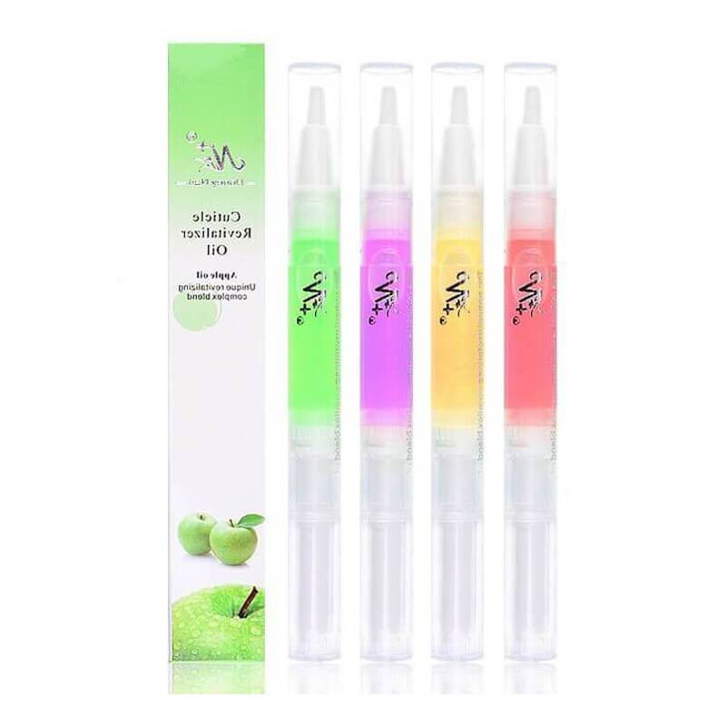 Flowery Nail Whitening Pencil with Cuticle Pusher Cap