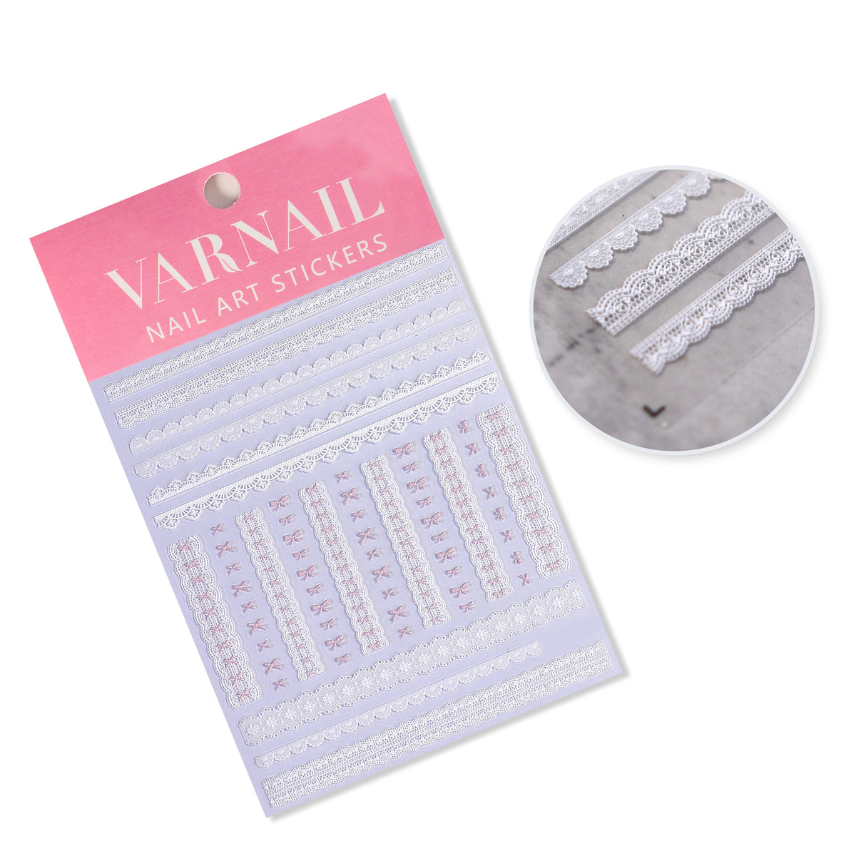 5D Nail Sticker - Lace Bowknot