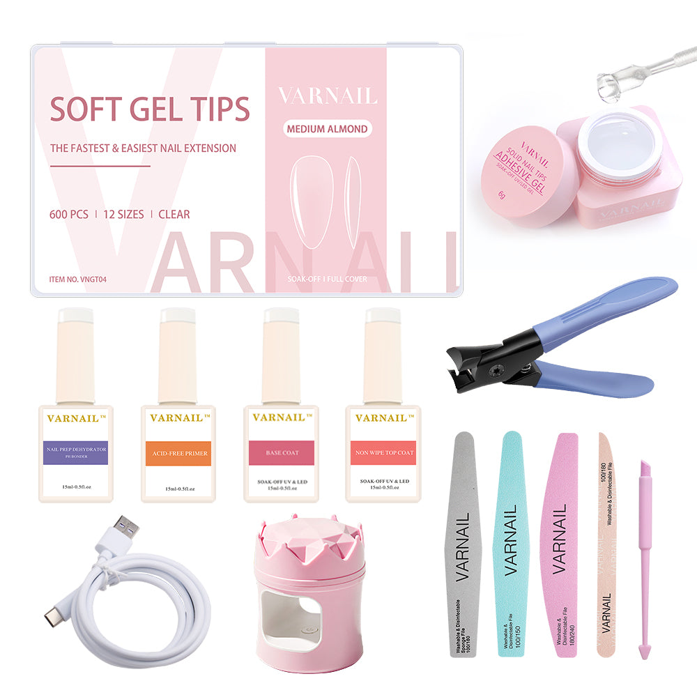 504 Pcs Almond Nail Tips Nail Extension Kit Acrylic Soft Nail Tips Nai –  EveryMarket