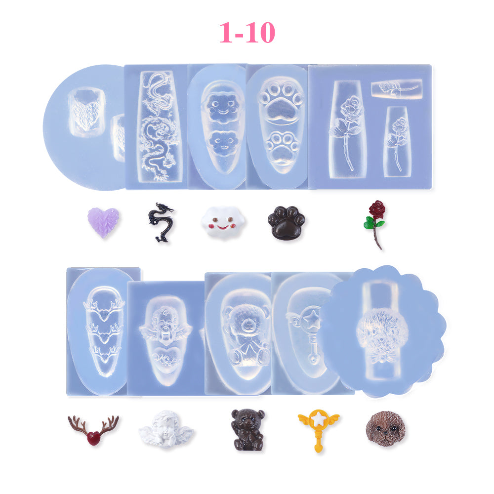 3D Nail Art Mold Set (Upgrade) - (1-10)