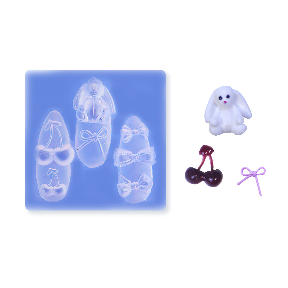 3D Nail Art Mold (Upgrade) - #29 Rabbit and Cherry